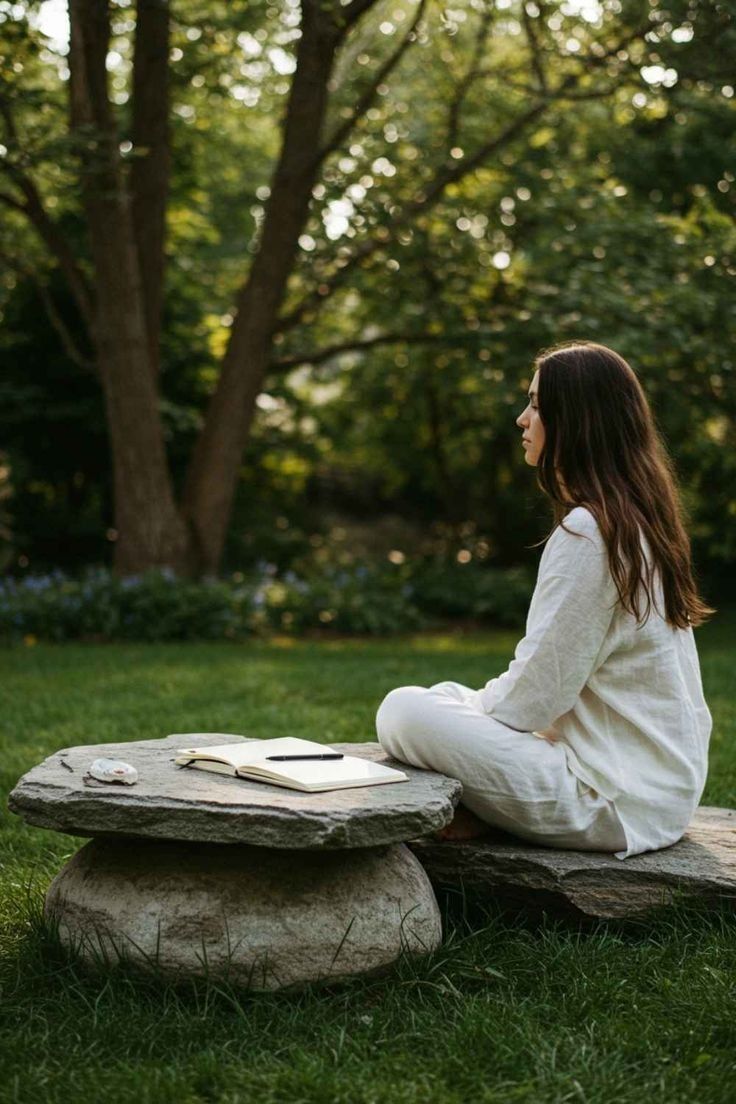 Serene garden path used as visual for mindfulness educational content