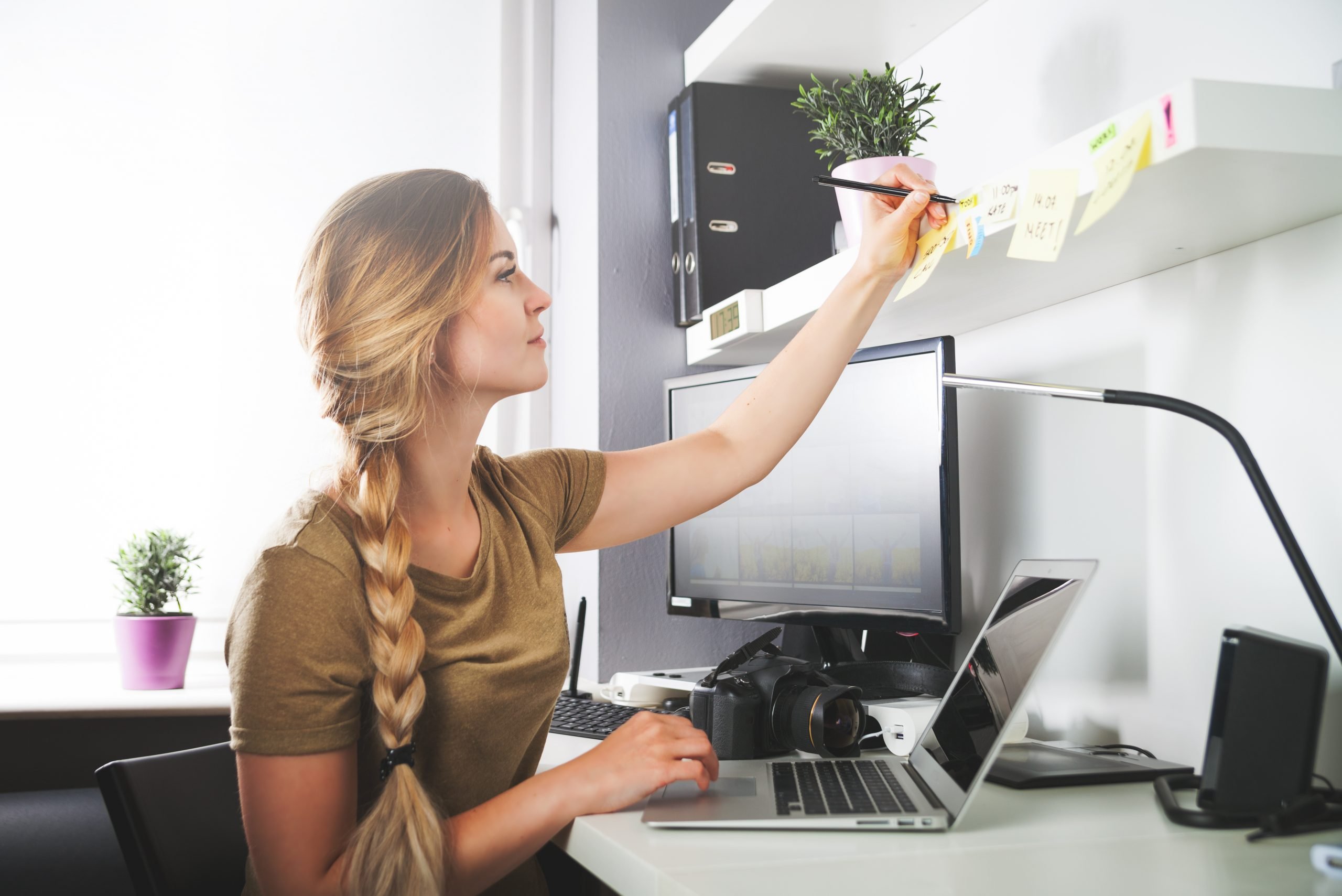 Organized workspace used as a visual for stress-awareness educational content